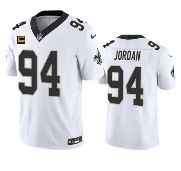 Men & Women & Youth New Orleans Saints #94 Cameron Jordan White 2023 F.U.S.E. With 4-Star C Patch Vapor Untouchable Limited Jersey